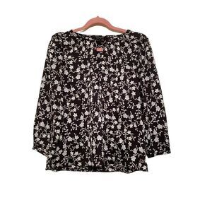 1. State Black Floral Blouse Size Small